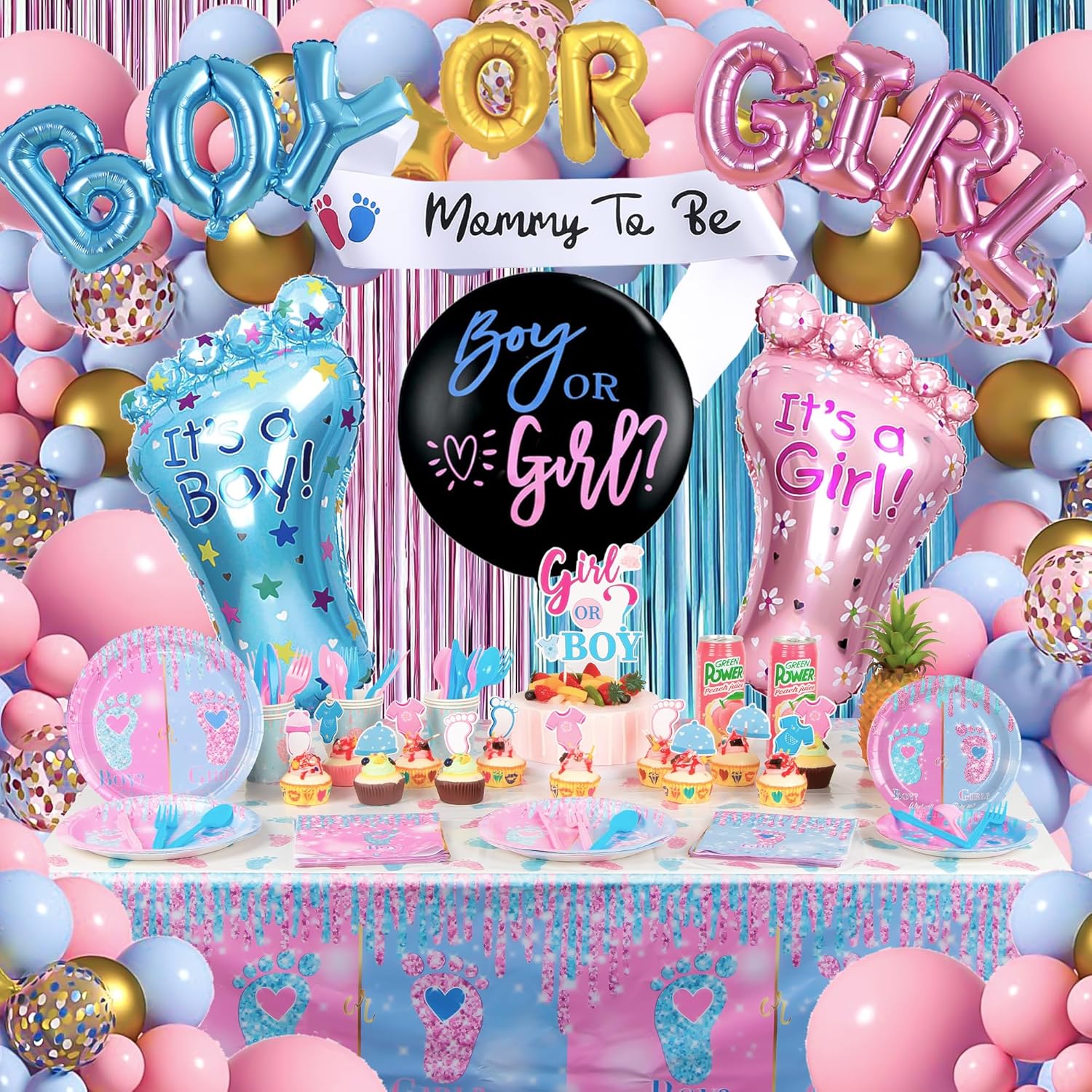 Boy Or Girl Gender Reveal Decorations Set