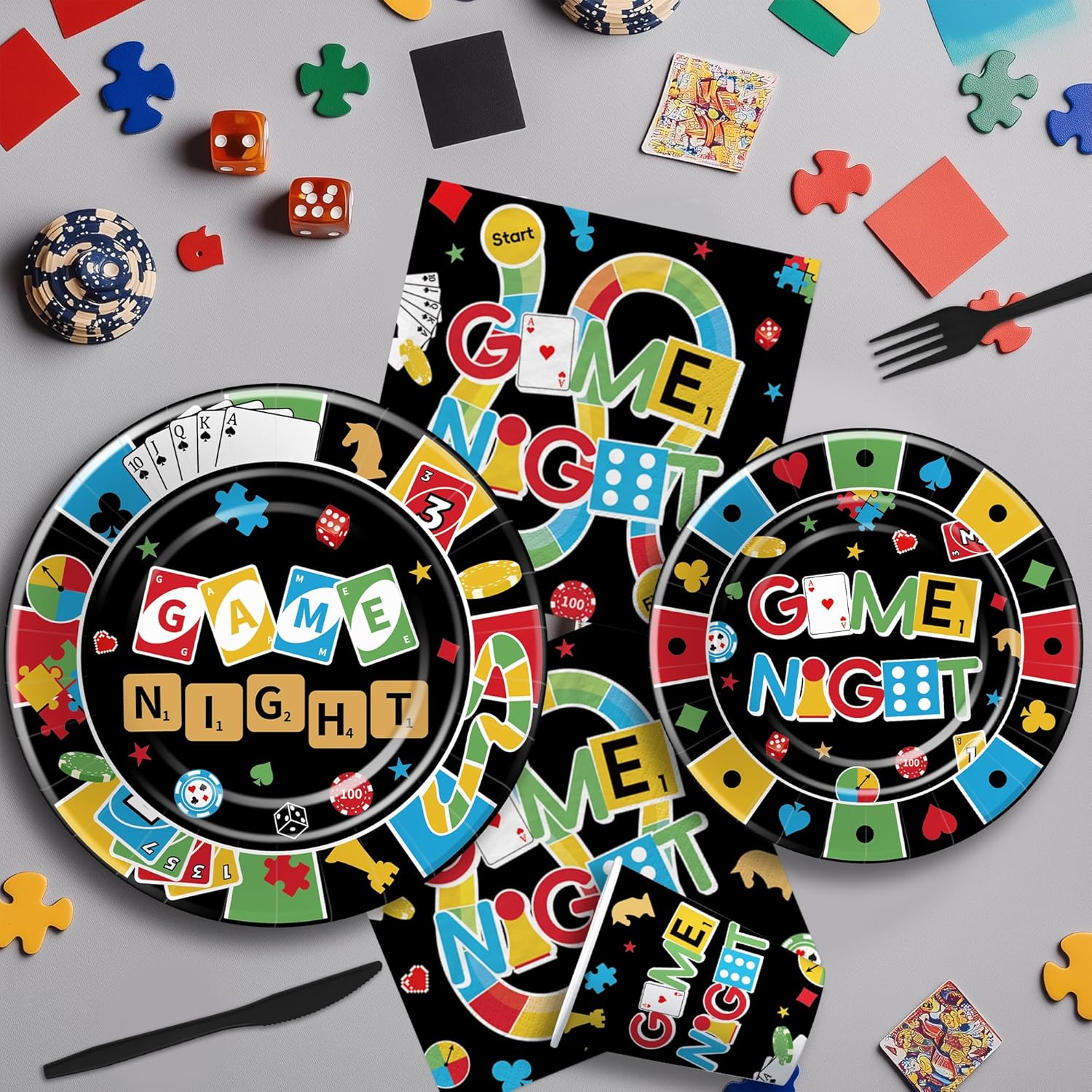 Family Game Night Party Decorations Set of 24
