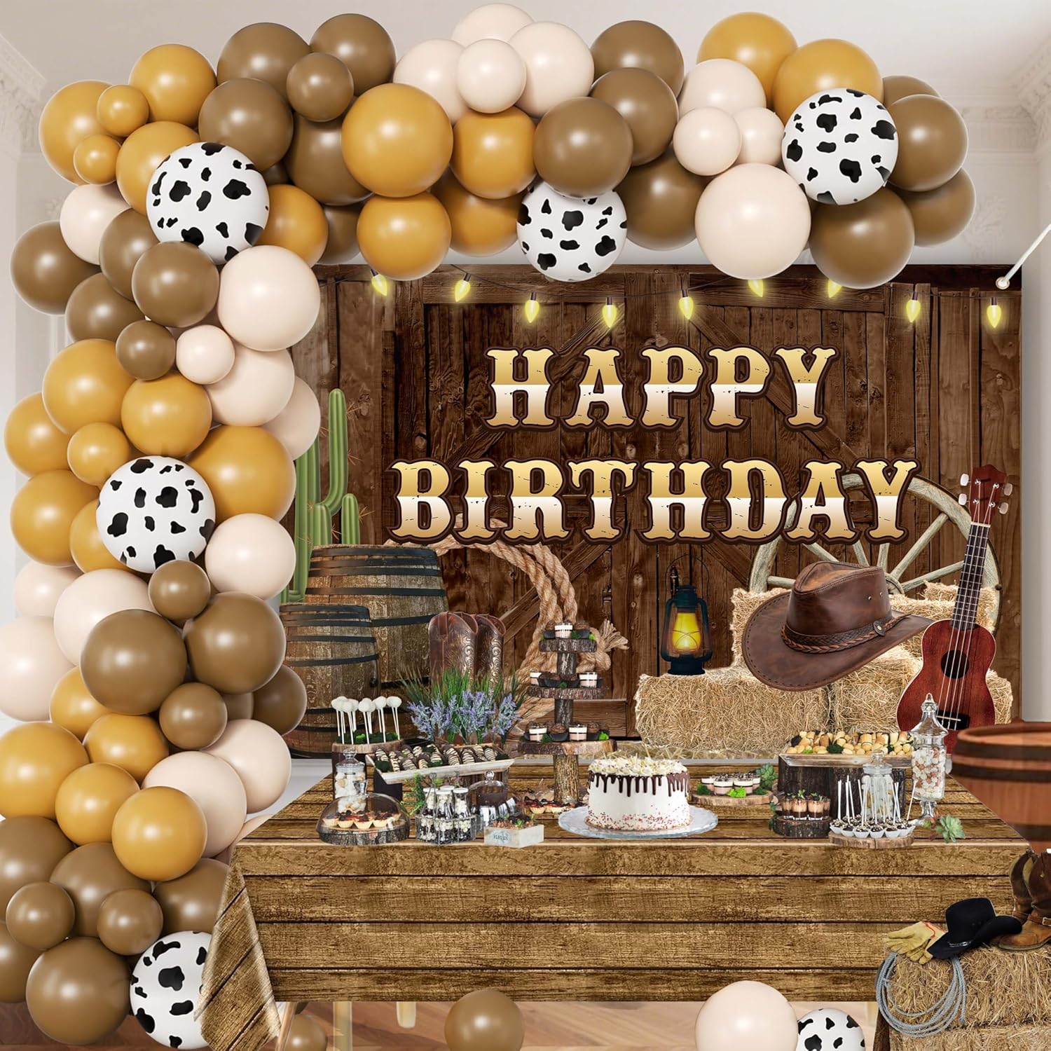 Wild West Cowboy Birthday Decorations Balloon Arch Garland Set