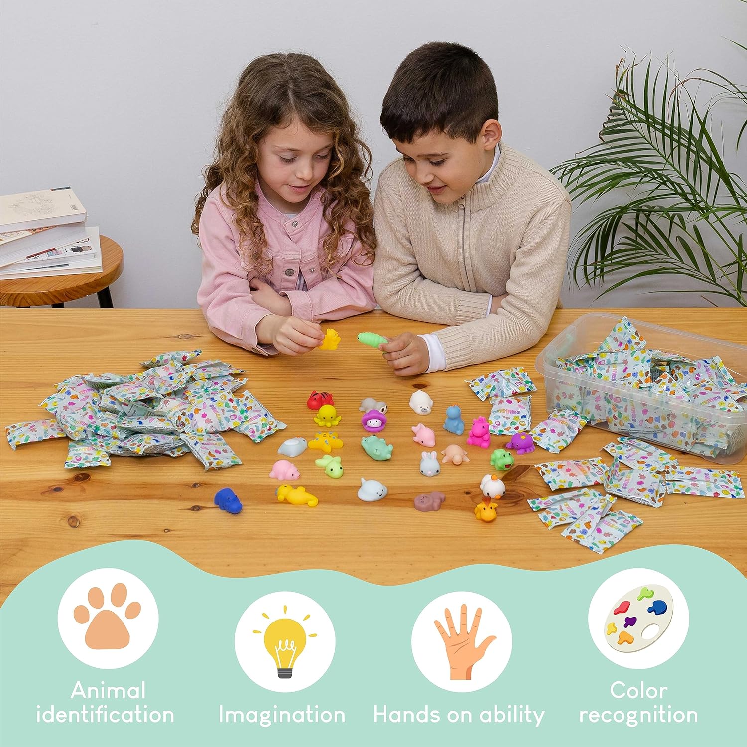80 Piece Mochi Squishy Toy Pack for Kids Party Favors - BONNYCO