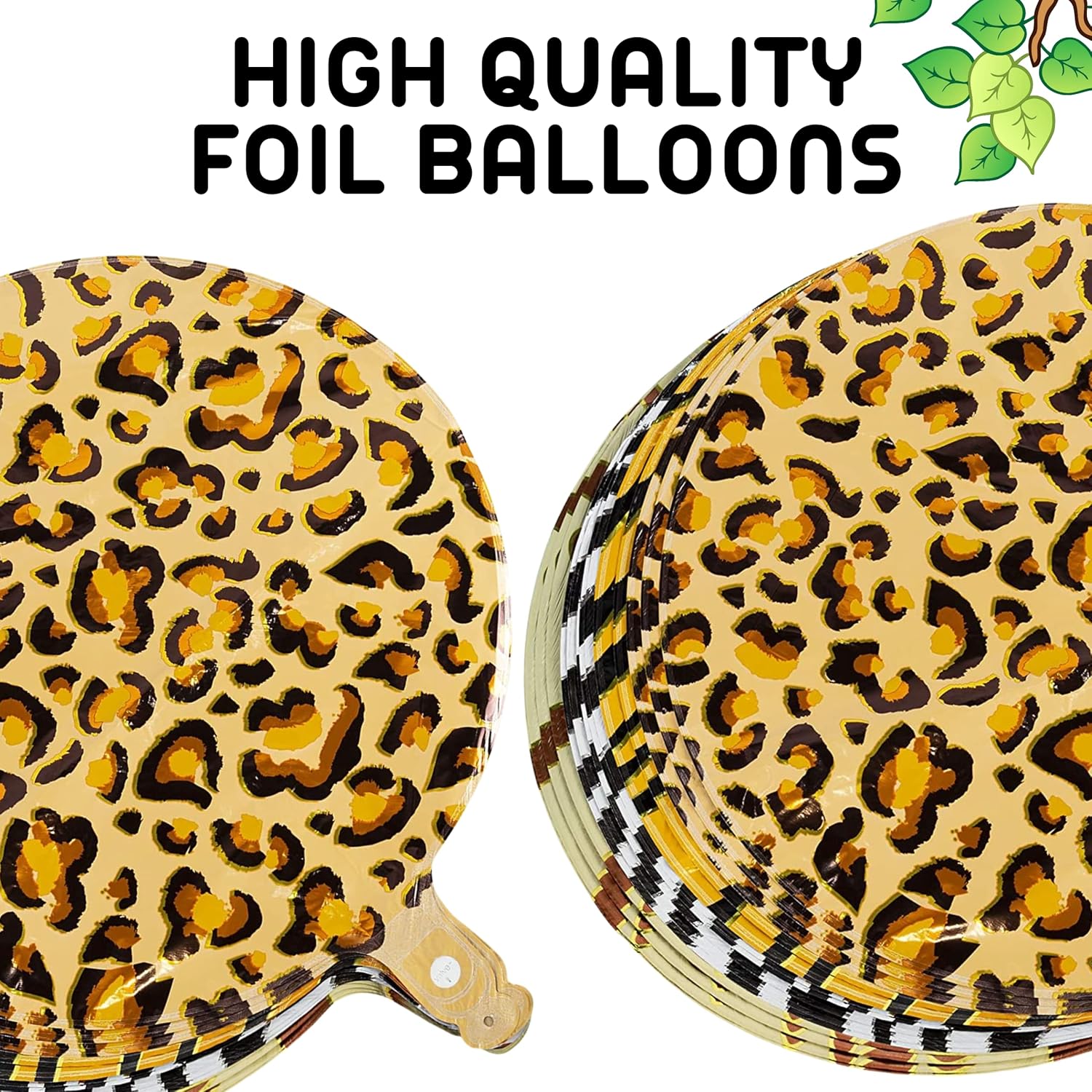 16PCS Animal Pattern Balloons - 18 Inch Foil Safari Decorations