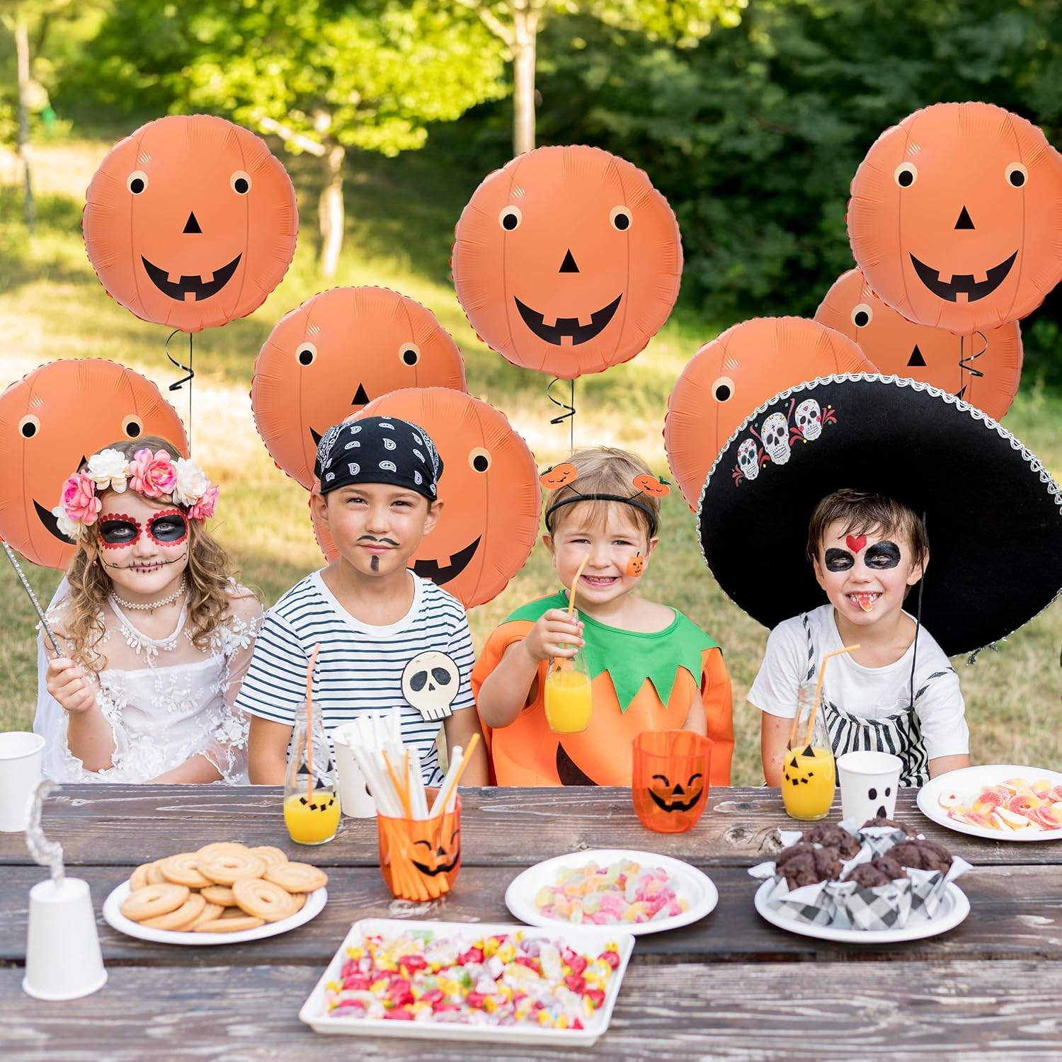 Cheerland 8pc Pumpkin Foil Balloons Halloween Decor