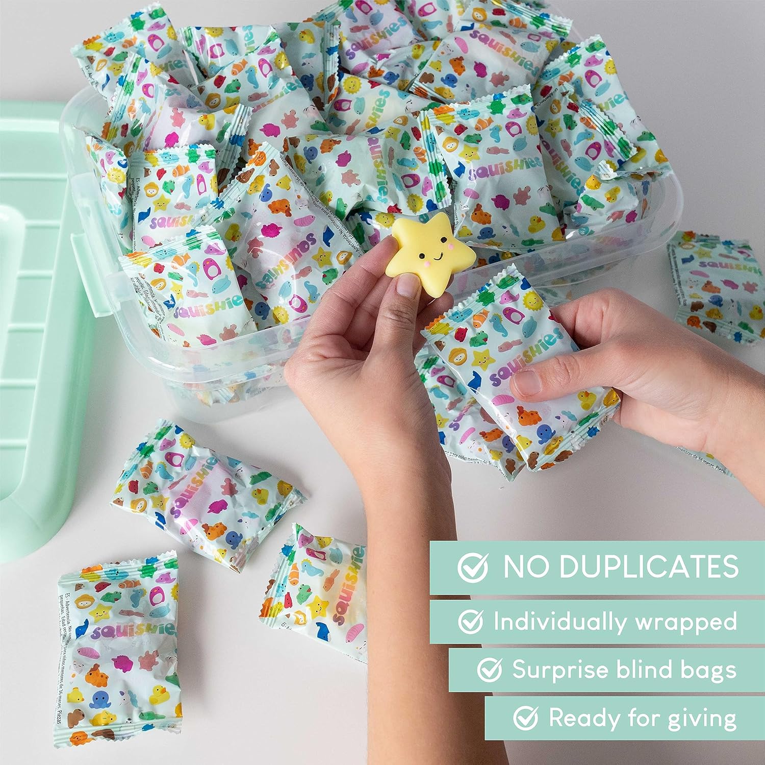 80 Piece Mochi Squishy Toy Pack for Kids Party Favors - BONNYCO