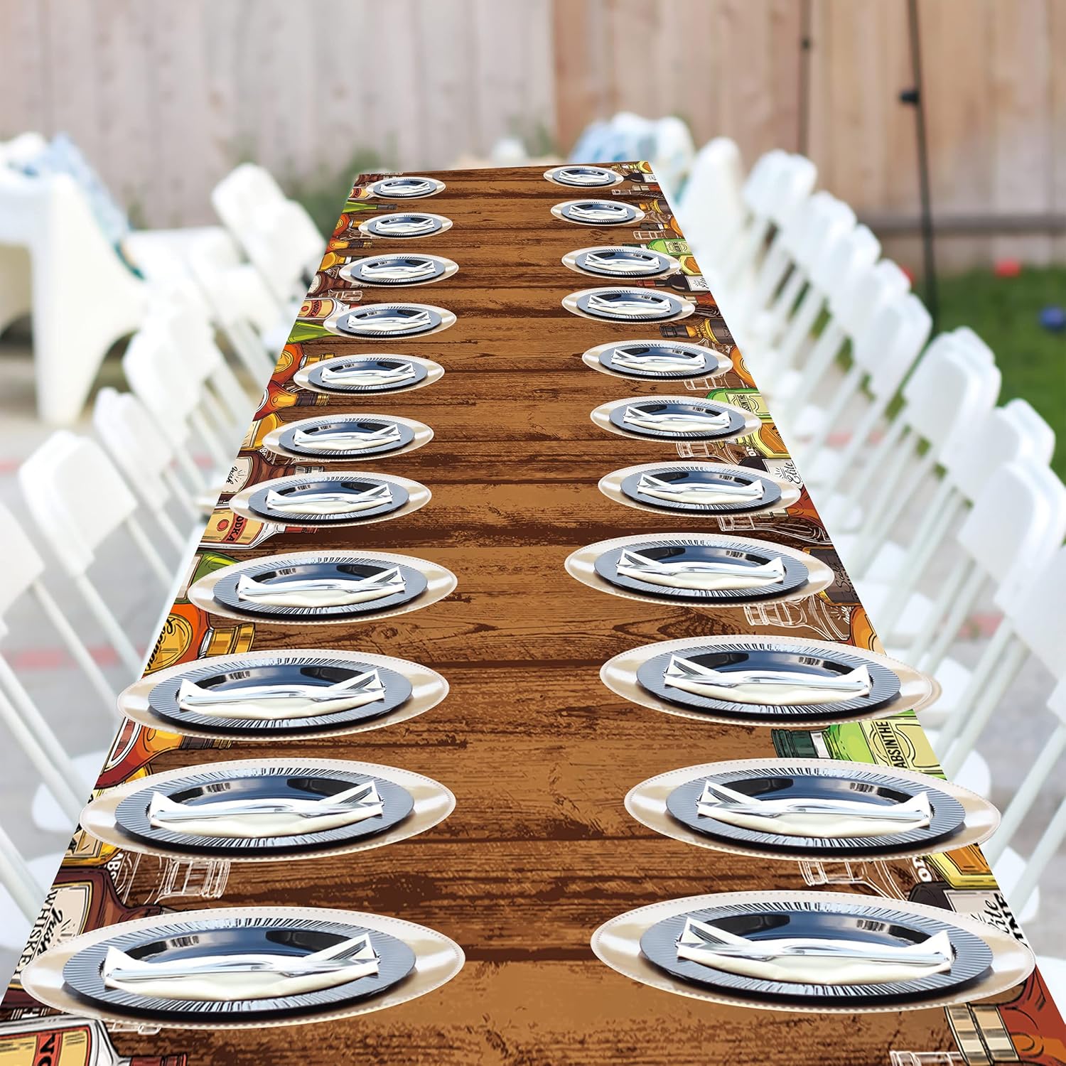 Whiskey Party Tablecloths 2Pcs Decor for Birthday Events
