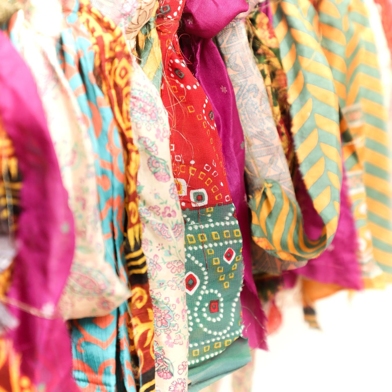 Desi Favors Indian Fabric Christmas Garland Bunting 65 FT