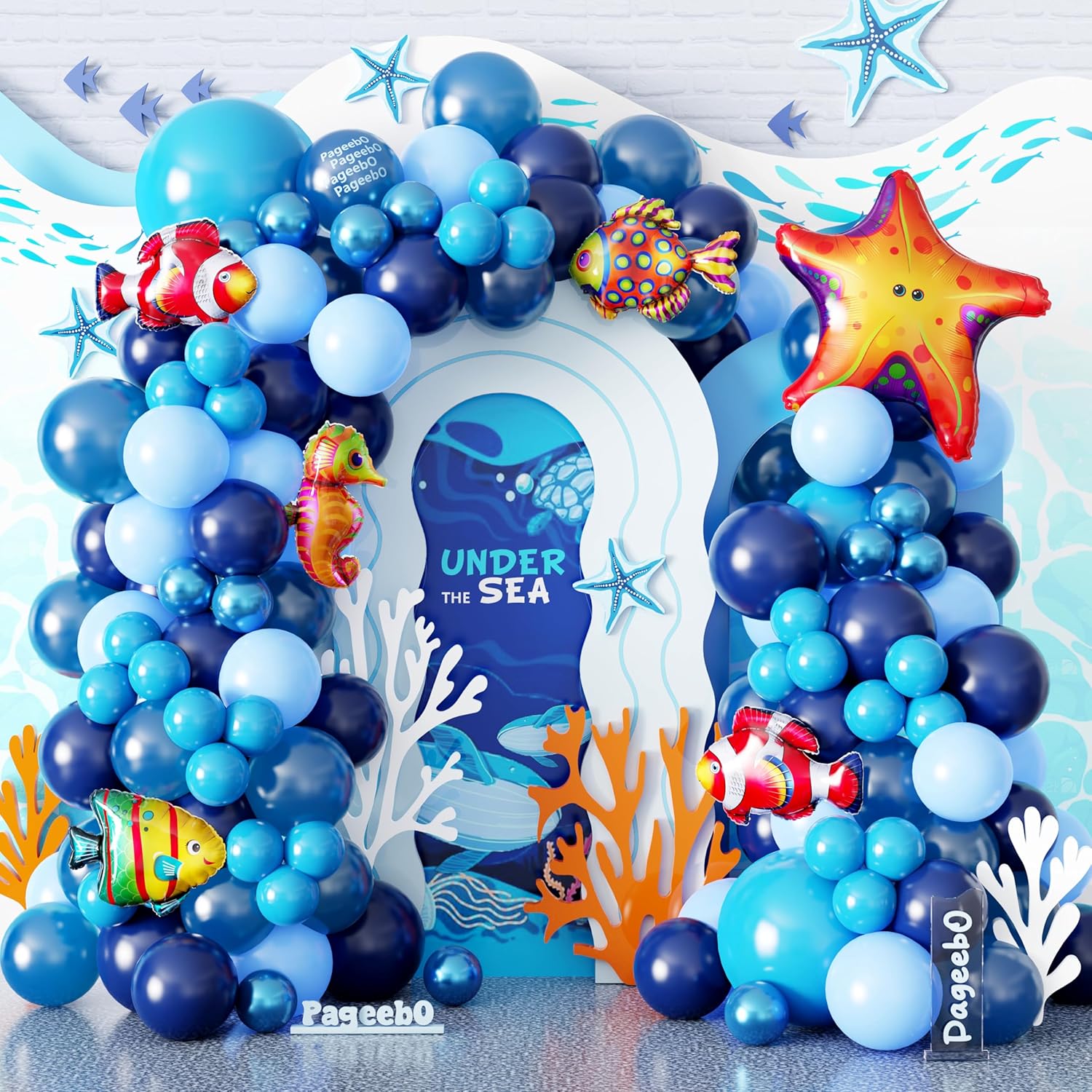 PageebO Ocean Animals Balloon Arch Kit 120pcs