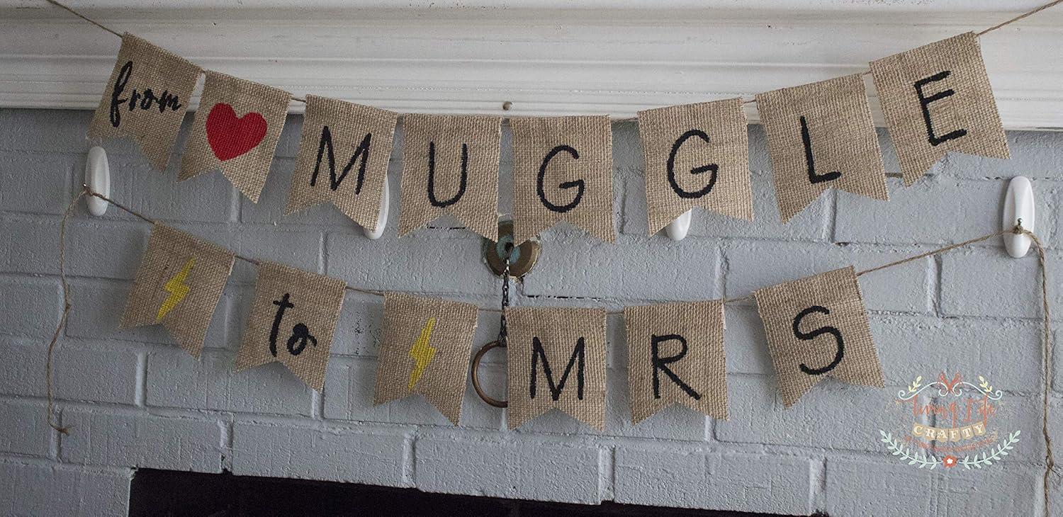 Harry Potter Banner Burlap From Muggle to Mrs Bridal Shower
