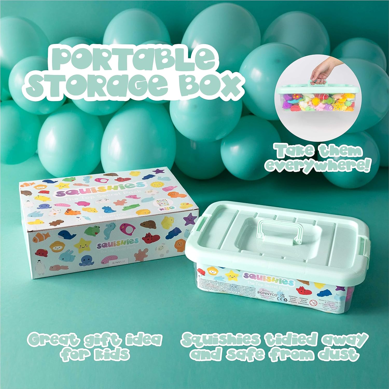 80 Piece Mochi Squishy Toy Pack for Kids Party Favors - BONNYCO