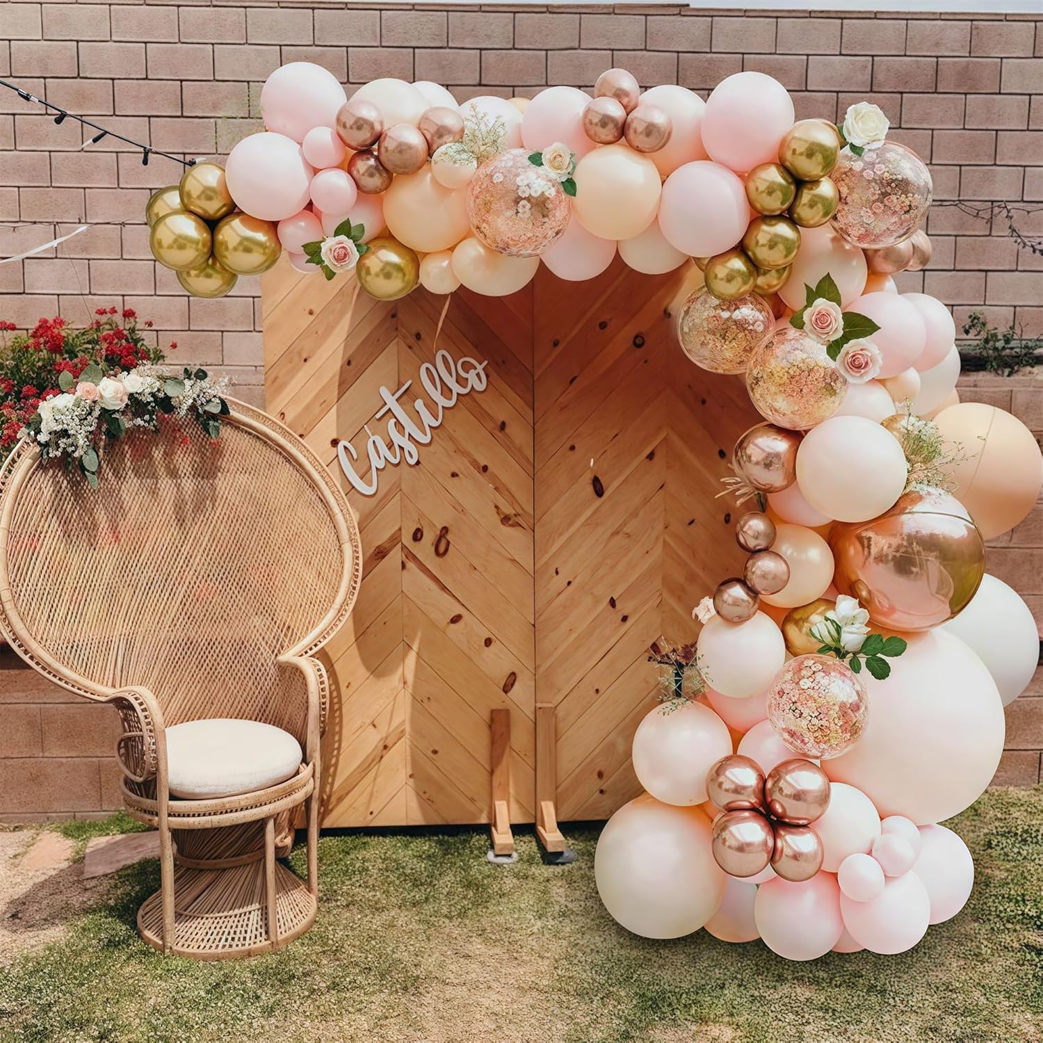 Blush Rose Gold Balloon Garland Kit for Parties and Celebrations