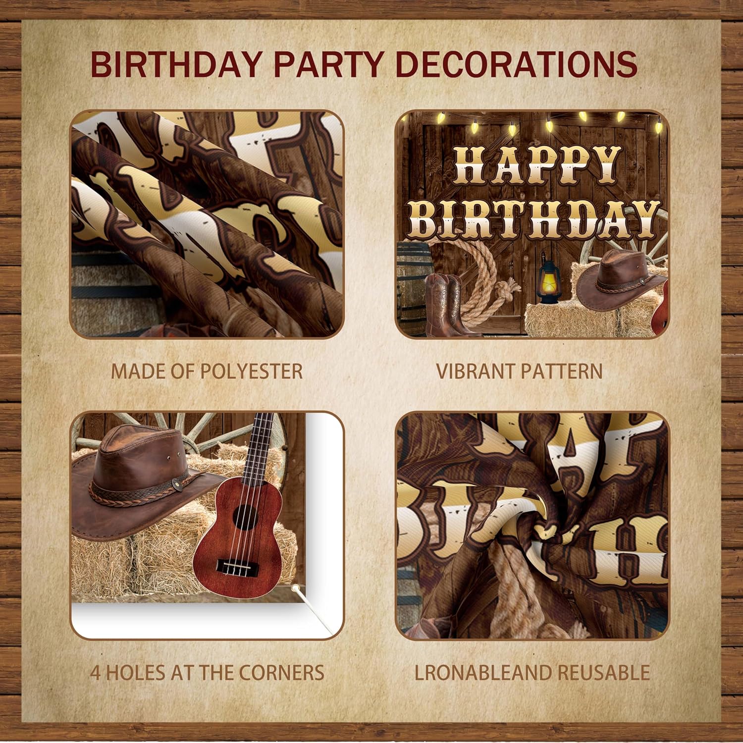 Wild West Cowboy Birthday Decorations Balloon Arch Garland Set