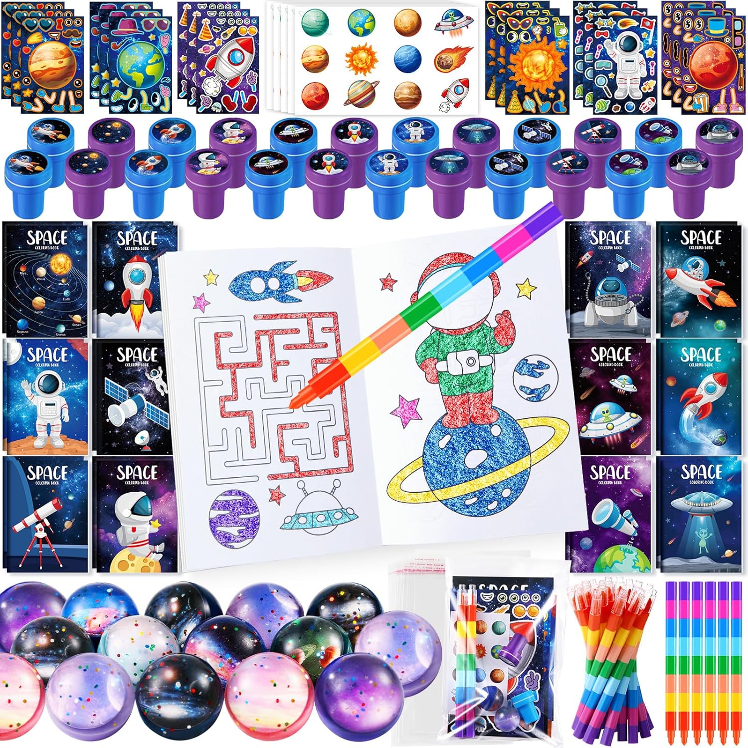 BenLouis 84Pcs Outer Space Party Favors Set