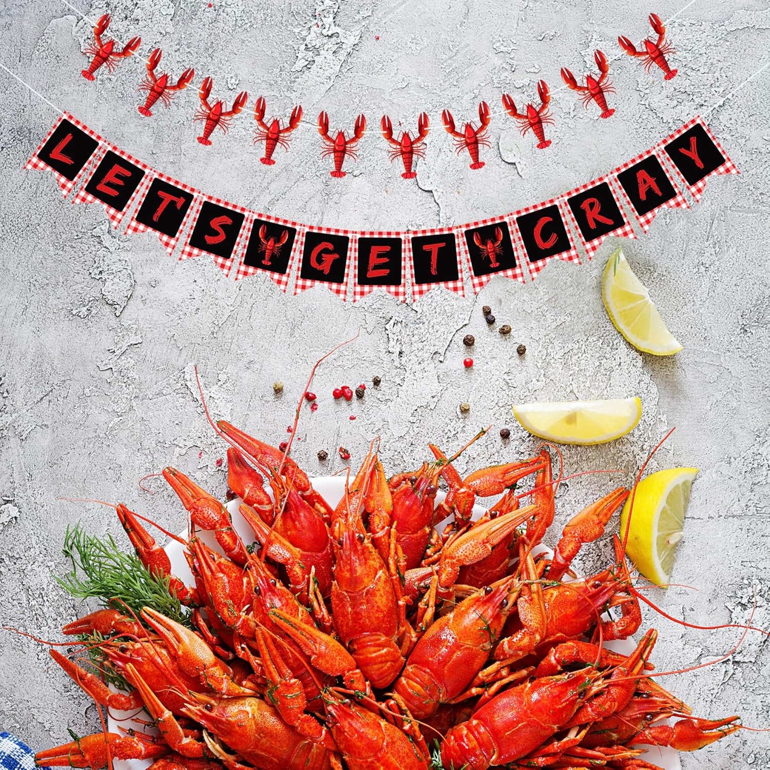 Lets Get Cray Banner for Crawfish Party Decorations