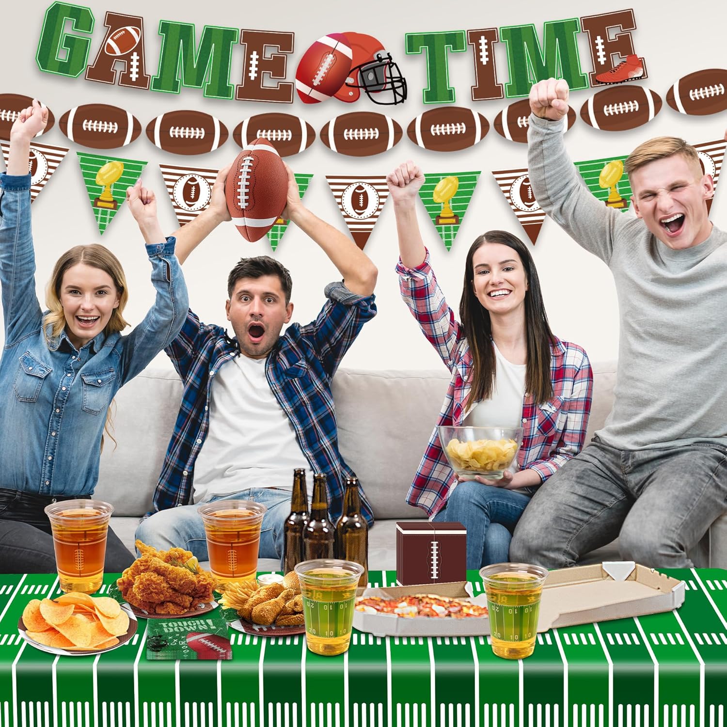 Football Theme Party Supplies Game Time Banners