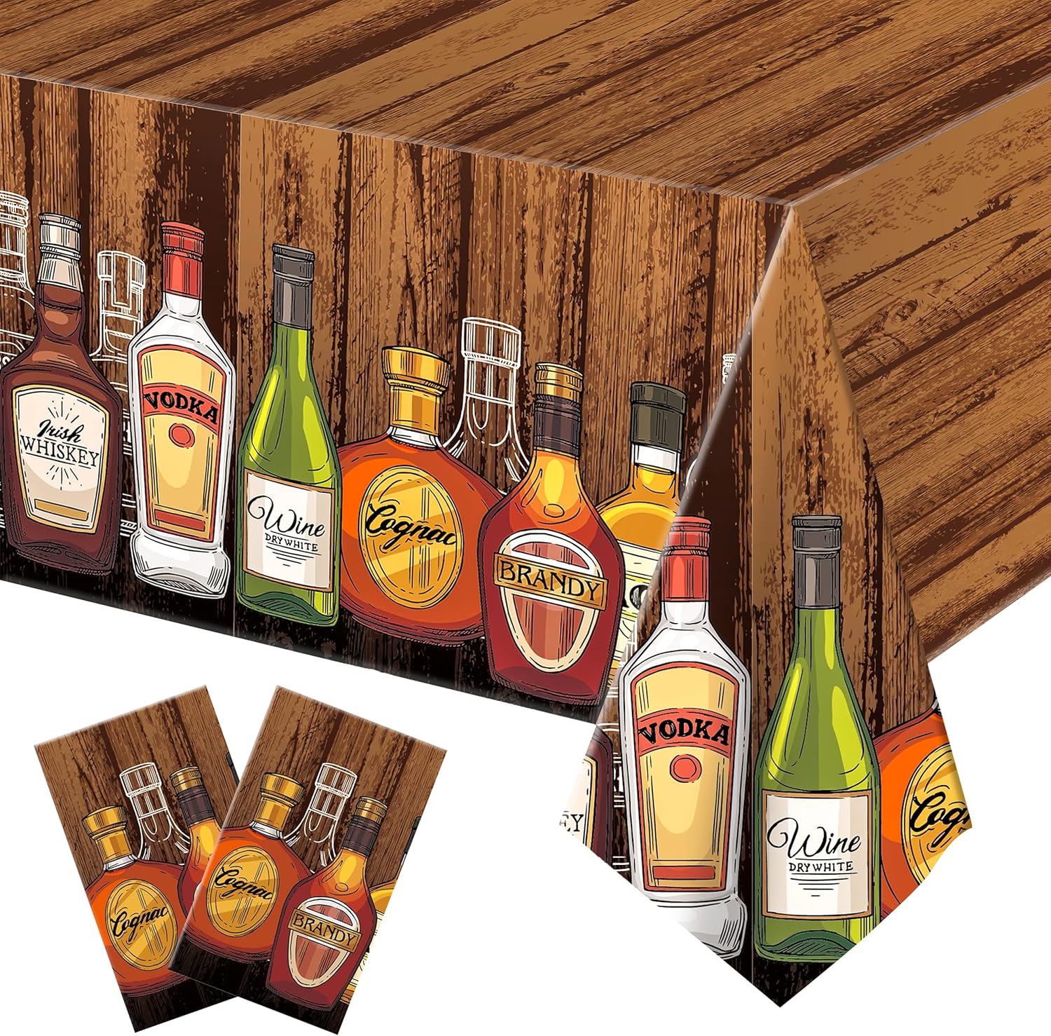 Whiskey Party Tablecloths 2Pcs Decor for Birthday Events