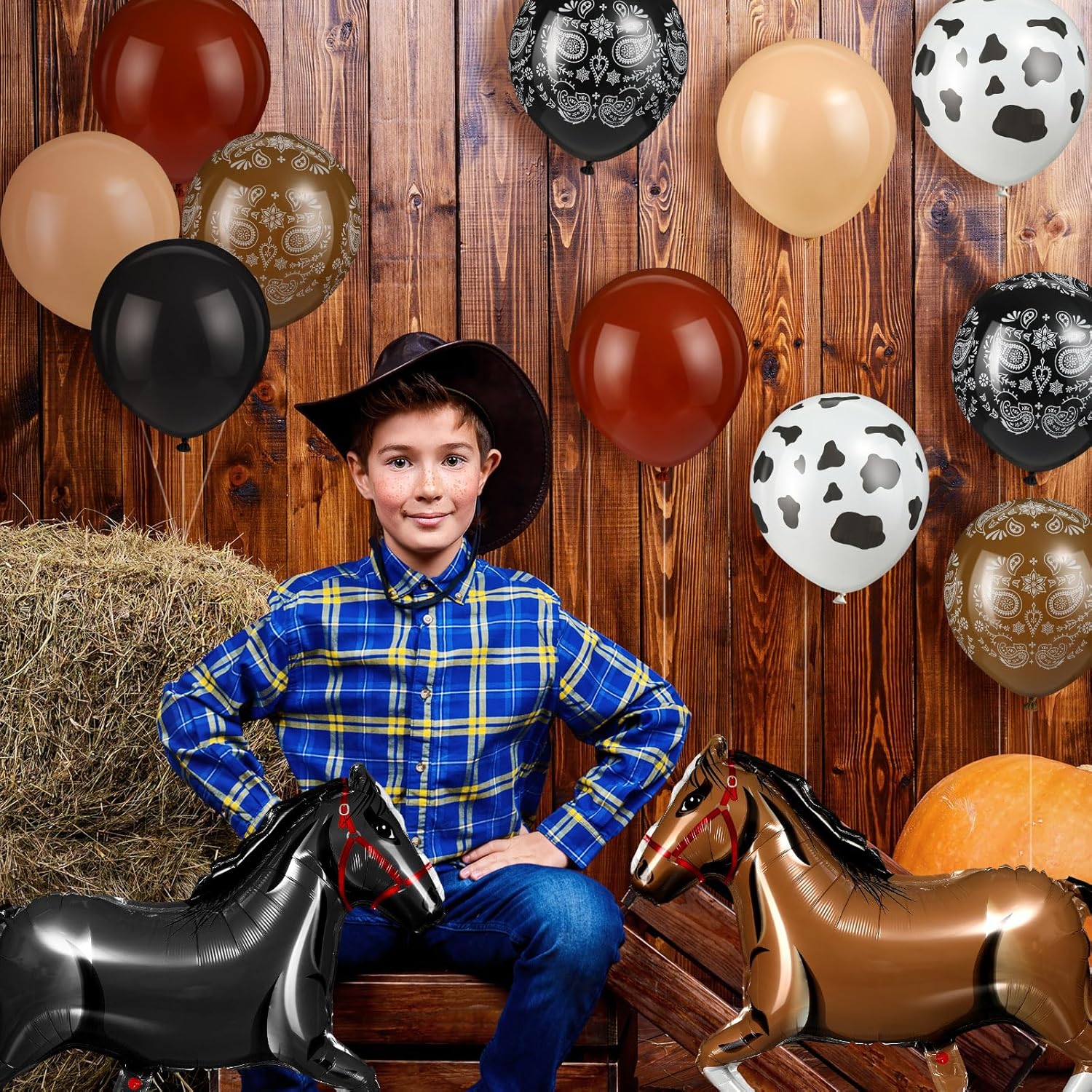 Hungdao 52 Pcs Western Balloons Decor Kit
