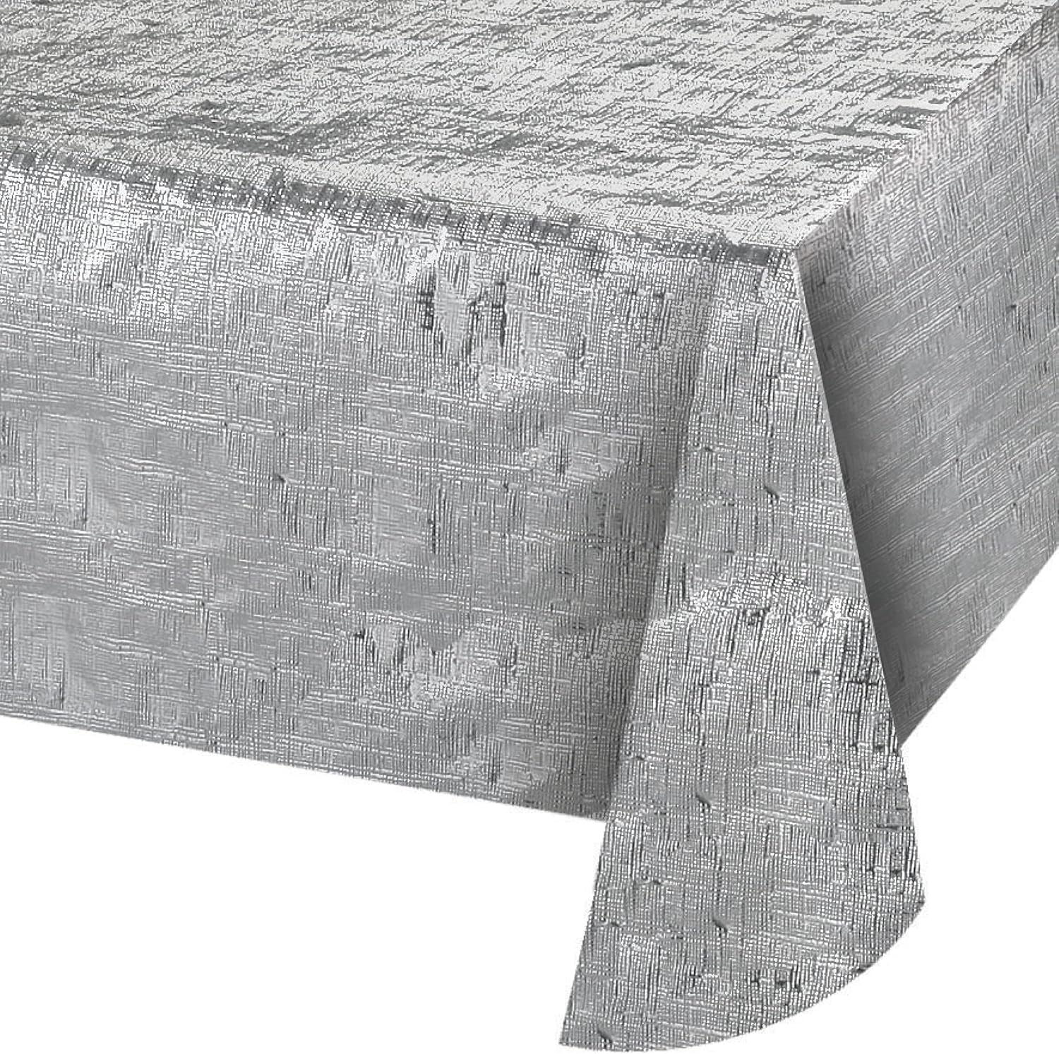Creative Converting Metallic Silver Tablecover 54x108