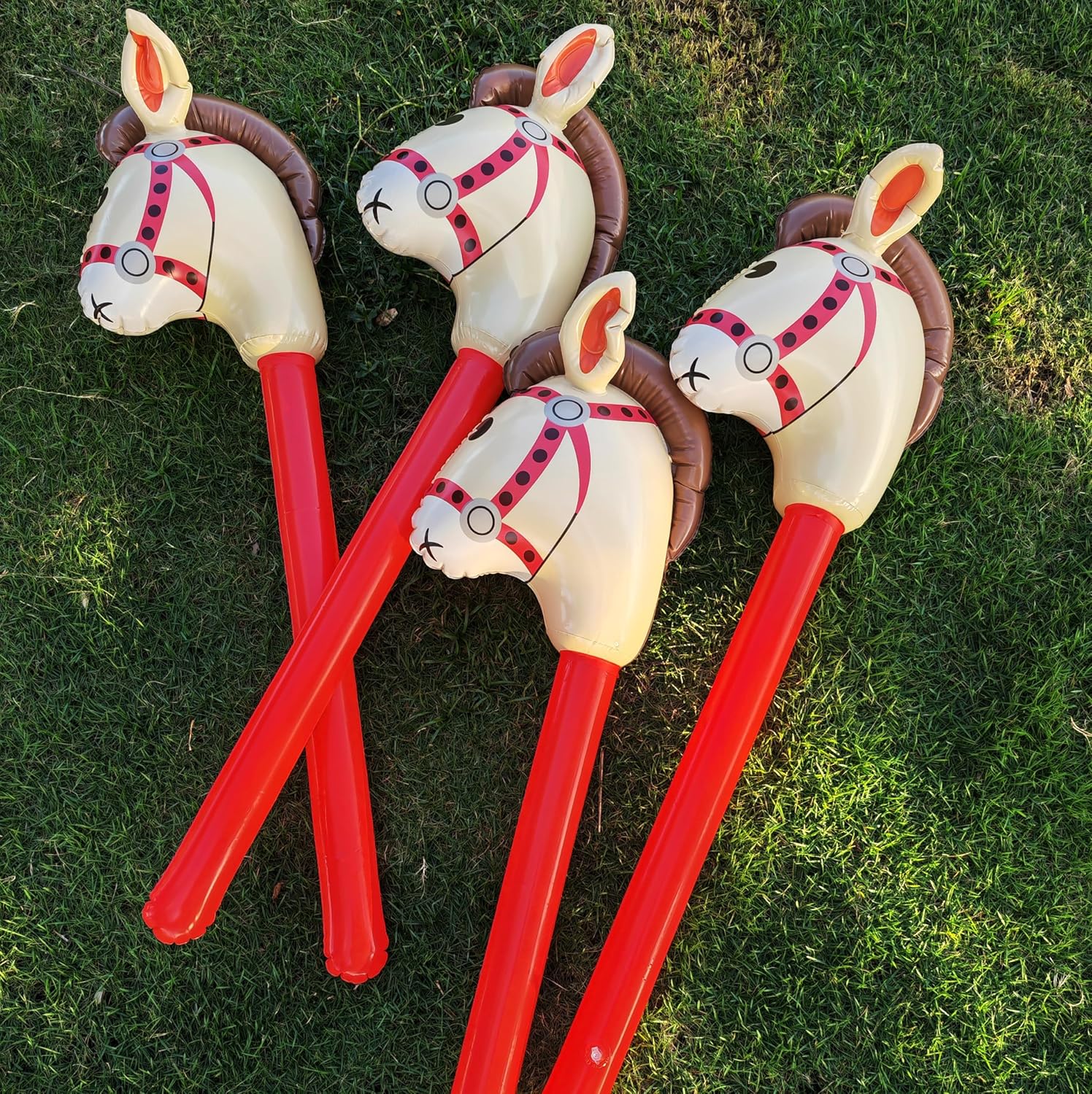 4PCS Inflatable Stick Horses for Parties and Birthdays