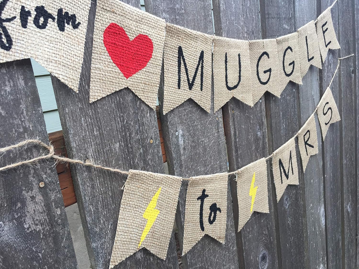 Harry Potter Banner Burlap From Muggle to Mrs Bridal Shower