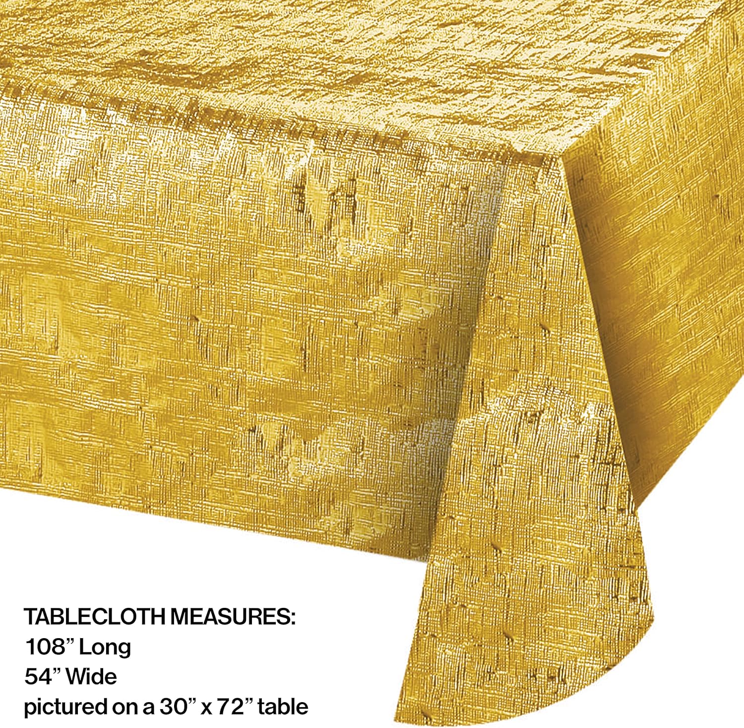Creative Converting 38321 Metallic Gold Tablecloth