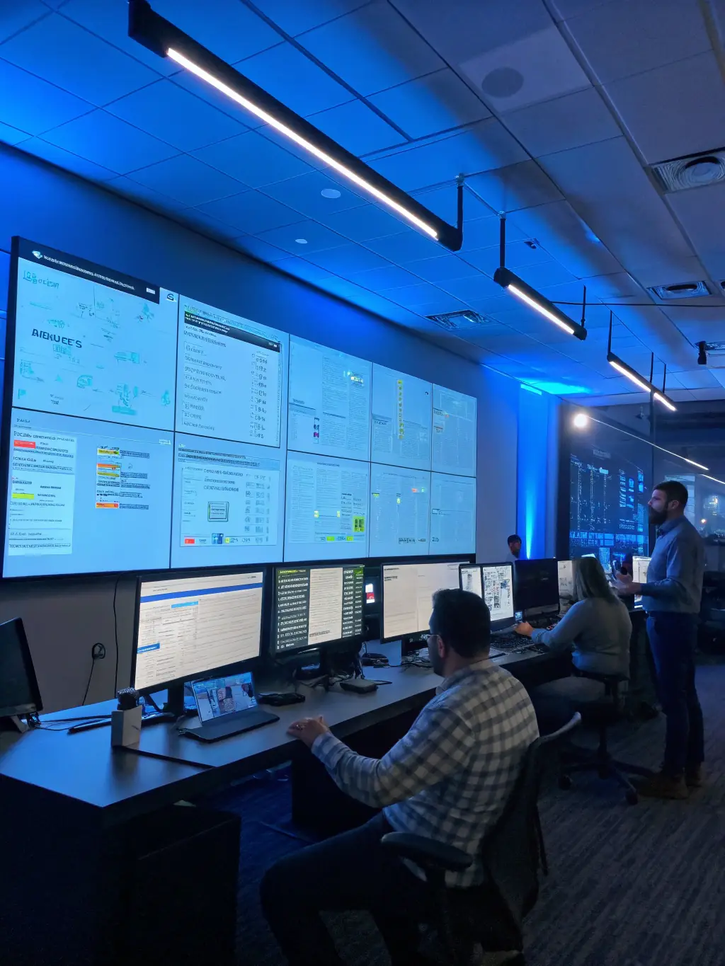 A futuristic image depicting the transformation of traditional business processes into digital workflows, representing AISTOTECH LTD's digital transformation services.